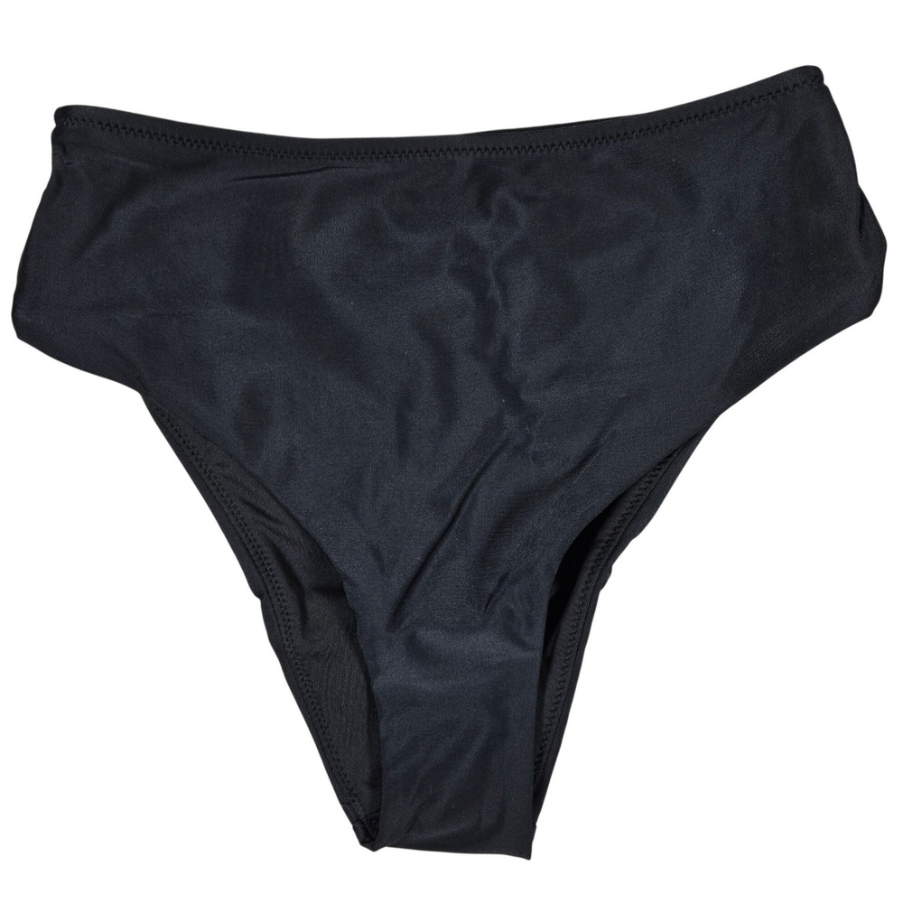 Aerie Black Cheeky Bikini Bottoms High Waisted Swimwear Size XS